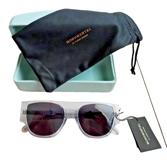 KAREN WALKER X MONUMENTAL BUZZ 53MM SUNGLASSES Clear